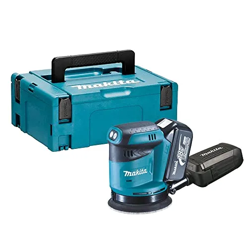 Makita Dbo180 g1J Exzenterschleifer Ø 125 mm 18 V Lxt + 1 Akku 18 V 6 Ah Li-Ion Bl1860B + Makpac Koffer