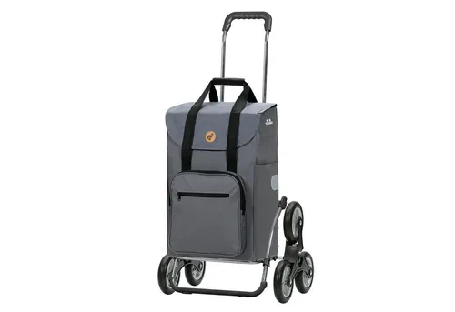 Andersen Einkaufstrolley Trepp. Royal Steel Shopper Wismar silbergrau - Einkaufstrolleys mit 15L Thermofach, klappbar und bis 60kg belastbar, ideal für sicheres Einkaufen bei jedem Wetter.