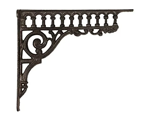 zeitzone Regalträger Gründerzeit-Stil Regalhalter Regalwinkel Gusseisen Braun 23x27cm