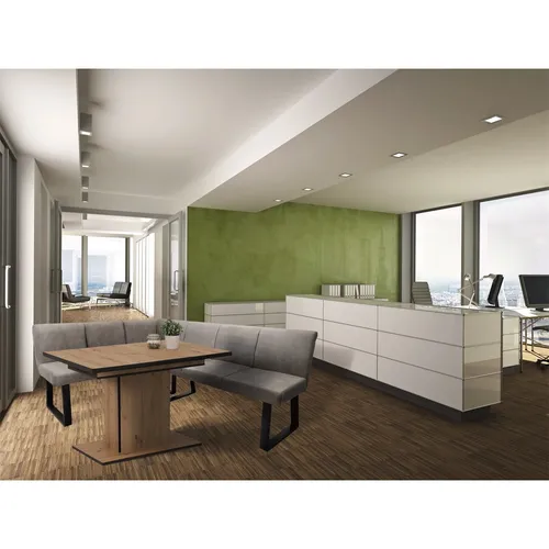 Eckbank Vemal 152 x 192 cm - Moderne Polsterbank mit Kunstlederbezug - Sitzbank für Esszimmer und Küche, modernes Design mit robustem Metallgestell und bequemem Kunstlederbezug, ideal für gesellige Runden.