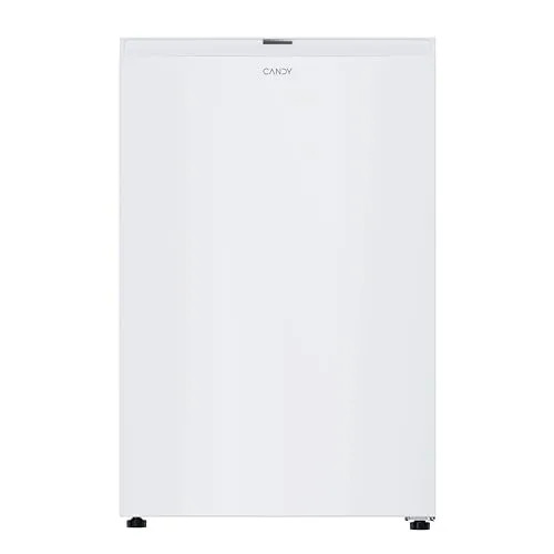 Candy CNOQ2S58EW Mini-Kühlschrank mit Gefrierschrank, Breite 54,5 x 85 cm, 129 l, 2 Regale, 3 Balkone, 1 Schublade, mechanische Temperatursteuerung, LED-Beleuchtung, höhenverstellbar, 37 dB, Weiß