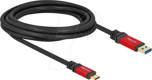 DELOCK 80619 - USB 10 Gb/s Kabel, A Stecker auf C Stecker, 3 m