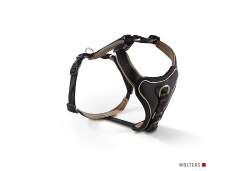 Wolters Geschirr Professional Comfort in schwarz/braun - Hundegeschirr aus hautresistentem Nylon und Ultraneopren für optimalen Sitz und Komfort. Ideal für aktive Hunde, mit Polsterung gegen Druckstellen. Erhältlich in verschiedenen Farben und Größen.