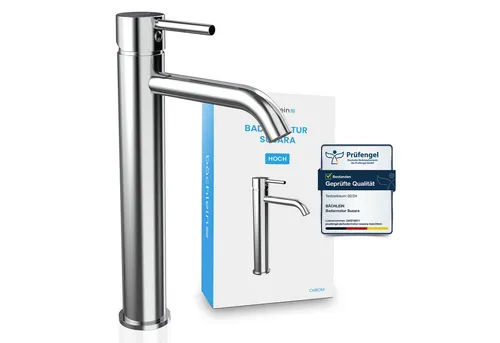 Bächlein Badarmatur Wasserhahn Susara aus Edelstahl, Waschbecken Armatur