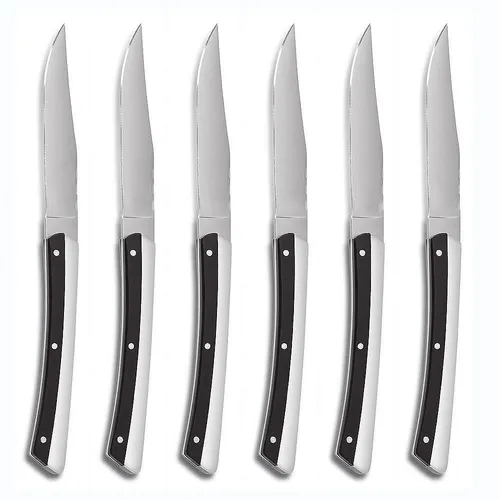 Steakmesser 6er Set Glattschliff Edelstahl Grillbesteck Pizzamesser steak knife