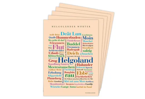 Deine Wörter Grußkarten Helgoland Dialekt Postkartenset, 5 Karten, DIN A6