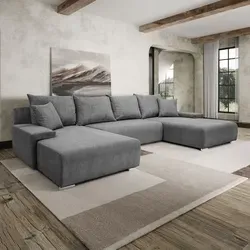 Kaiser Möbel Ecksofa Livorno U, Couch U Form in Grau