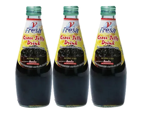 V-Fresh Softgetränk, V Fresh Grass Gelee Getränk mit milden süße halal 290ml 3er Pack
