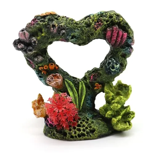 Amtra Deko versunkenes Herz - Dekoration für Süß- und Meerwasser aus Harz, für Aquarien und Fischbecken, ungiftig, 12 x 6,5 x 12,5 cm