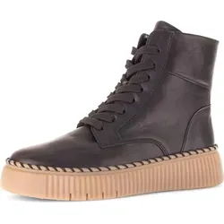 Gabor Damen Plateaustiefeletten - Wanderschuhe mit Plateauabsatz, ideal für Komfort und Stil. Aus hochwertigem Lackleder mit praktischem Reißverschluss für einfaches An- und Ausziehen.