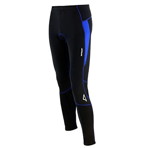 Airtracks Herren Winter Thermo Fahrradhose Lang Pro-T Thermo Hose Radhose Radlerhose Gepolstert Warm -SCHWARZ-BLAU - S