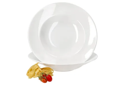 MamboCat Pastateller 2x Bianco Pastateller Ø30cm aus Porzellan Nudel-Teller Weiß Suppe