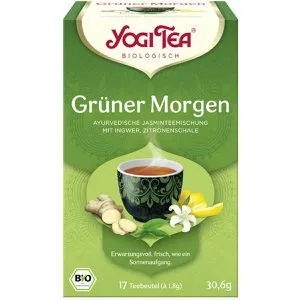 YogiTea Tee Grüner Morgen, Kräutertee, BIO, 17 Teebeutel, 30,6g