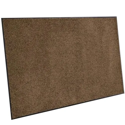 ANRO Fußmatte Schmutzfangmatte mit Gummirand Amigo Türmatte Fußabtreter für Haustür innen und außen rutschfest waschbar Braun 80x120cm