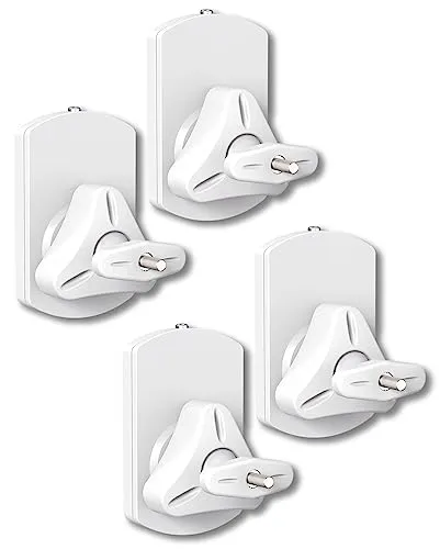 RICOO 4 x Lautsprecher Wandhalterung LH038-W Lautsprecherwandhalterungen Boxenhalterung Wand Lautsprecherhalterung schwenkbar neigbar Wandhalter HiFi Audio Boxen Halterung weiß