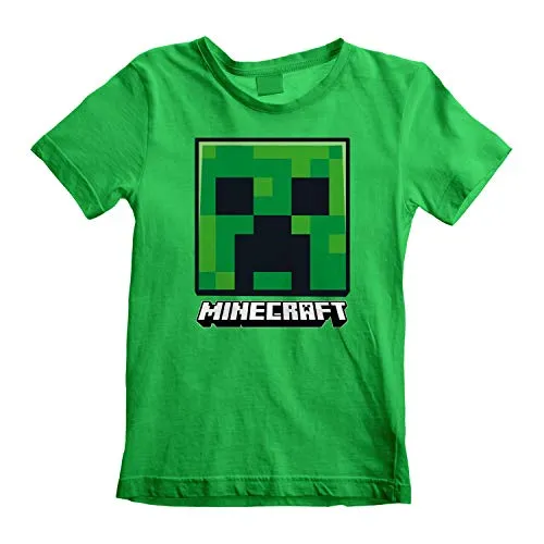 Creeper Face Kinder T-Shirt Gaming Shirt Gr. 9 - 11 Jahre, grün
