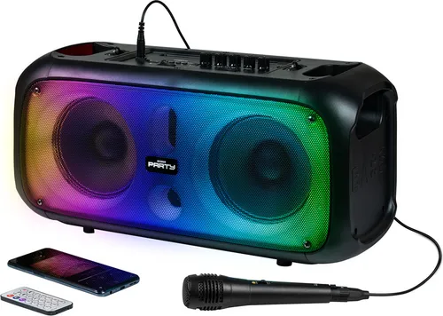 BigBen Bluetooth High Power Box L mit Disco Licht - Bluetooth Lautsprecher mit 200 Watt Leistung, verschiedenen LED-Lichteffekten und inkl. Mikrofon – perfekt für unvergessliche Partys!