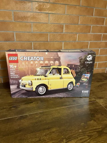 LEGO® Creator Expert 10271 gelber Fiat 500 - LEGO Bausatz für den ikonischen Fiat 500, 960 Teile, ideal für Sammler ab 16 Jahren und Fans von Fahrzeugen.