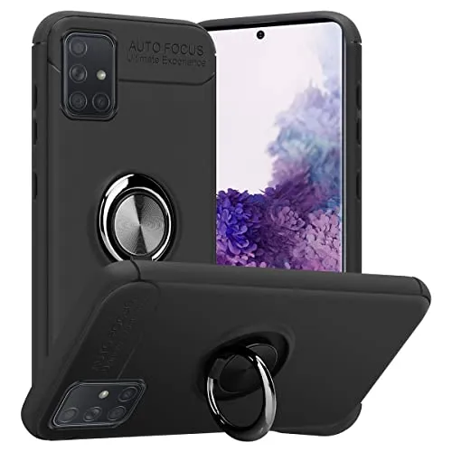 Produktbild Cadorabo Hülle kompatibel mit Samsung Galaxy A71 5G Schutzhülle TPU Silikon Case mit Ring Slim Kratzfest Weiche Gummi mit Rundumschutz Case Hülle für Galaxy A71 5G in Schwarz