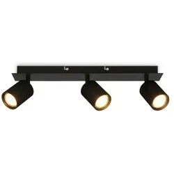 Briloner Deckenlampe Schwenkbar 45x8x9 cm GU10 Fassung max. 9W 3-flammig Schwarz - Deckenstrahler Wohnzimmer Flur Küche Büro - Schwarz