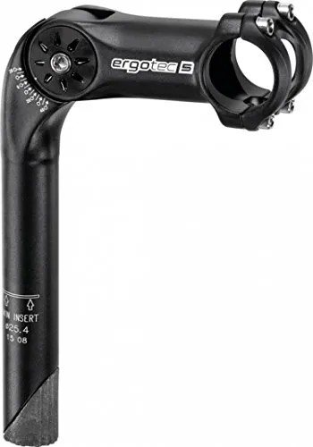 Humpert Ergotec Vorbaute, schwarz, 18 x 8 x 8 cm - Fahrradlenker Vorbaute mit ergonomischem Design, sorgt für optimalen Komfort und Kontrolle beim Radfahren.