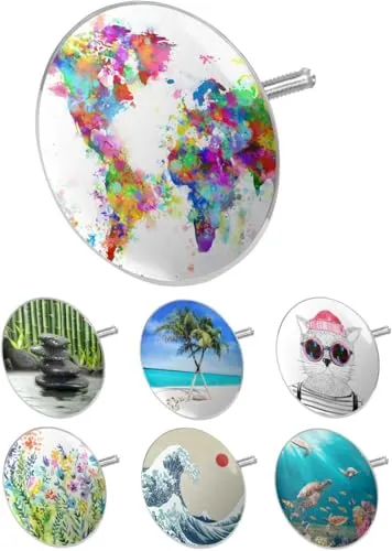 arteneur® - Badewannenstöpsel Universal mit Motiv Wal Fisch | Dreifach Dichtung | Verstellbar | Rostfrei | Extra Schwer für stabilen Halt | Stöpsel Badewanne Zubehör