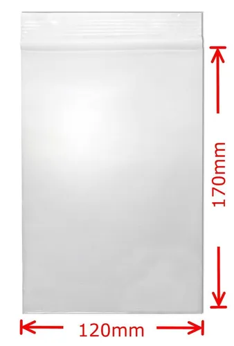 Druckverschlussbeutel 90my 120x170 mm 100 Stück Zip Beutel Tütchen Bag LDPE