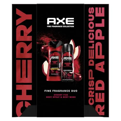Axe Fine Fragrance Collection Geschenkset Cherry Fizz - Geschenkset mit Bodyspray (150 ml) und Duschgel (225 ml) für langanhaltende Frische und einen fruchtigen Duft. Ideal für die tägliche Körperpflege und als Geschenk für ihn.