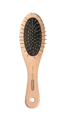 Titania Drahtmassagebürste klein Holz Hell