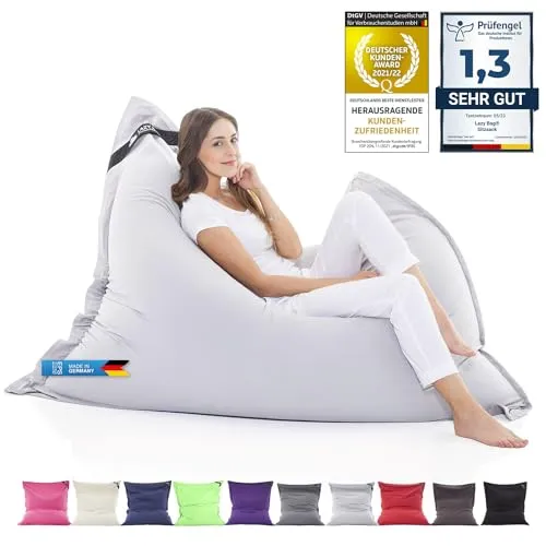 LAZY BAG Original Riesen-Sitzsack Cotton XXL 180x140cm - Ergonomischer Sitzsack aus hautfreundlicher Baumwolle, perfekt für entspanntes Sitzen und Liegen. Mit 400L EPS-Perlenfüllung für optimalen Komfort und waschbarem Bezug – ideal für drinnen und draußen.