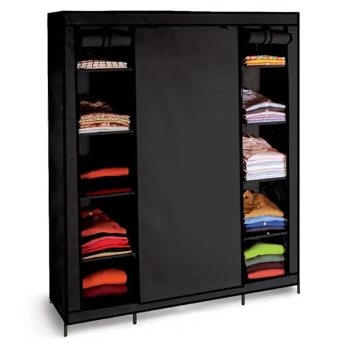 ProBache XXL-Kleiderschrank, Stoff, Schwarz