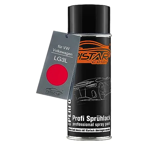 TRISTARcolor Autolack Spraydose für VW/Volkswagen LG3L Rot/Uni Red/Rot Uni Basislack Sprühdose 400ml