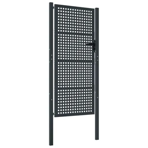 Gartentor Anthrazit Stahl – Robust und stilvoll - Gartentor aus Stahl in Anthrazit, Größe: 105 x 125 cm, ideal für Stabmattenzaun, vereint Sicherheit und modernes Design.