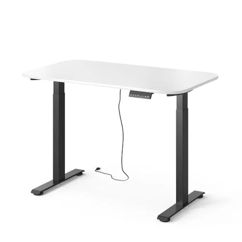 Vicco Höhenverstellbarer Elektrischer Schreibtisch Elevate – Schwarz/Weiß, 120 x 70 cm - Flexibler Steh-Sitz Schreibtisch mit 2 Motoren für müheloses Anpassen der Höhe. Ideal für komfortables und produktives Arbeiten. Robuste Materialien und praktische USB-Anschlüsse inklusive.