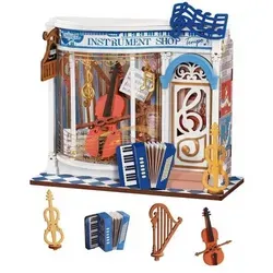 Rolife Miniatur Haus Melody Instrument Shop – 63-teiliges Bastelset für Erwachsene