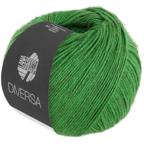 LANA GROSSA Diversa | Leichtes Baumwoll-Mischgarn mit zartem Melange-Effekt | Handstrickgarn aus 74% Baumwolle & 26% Viskose | 50g Wolle zum Stricken & Häkeln | 210m Garn FB 19