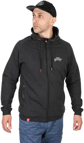 Fox Rage Herren Voyager Hoody Dark Grey XL - Vielseitiger Kapuzenpullover für Angler, aus 75% Baumwolle und 25% Polyester, mit praktischem Reißverschluss für optimalen Tragekomfort und lässigem Design.