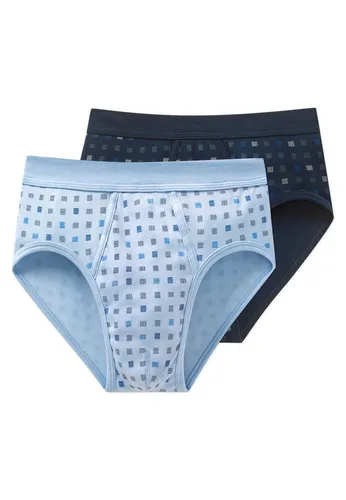 Schiesser Herren 2 Pack Sportslip mit Eingriff - Bequeme Essentials Unterwäsche - Herren-Slips in weichster Feinripp-Qualität mit elastischem Bund und stylischem Alloverprint für optimalen Tragekomfort.