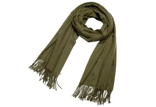 DonDon Damen Wollschal Winter groß und flauschig 200 x 70 cm - Dunkelgrün - Kuschelweicher Wollschal für kalte Tage, 200 x 70 cm groß, ideal für doppeltes Tragen. Modernes Design mit Fransen und in vielen Farben erhältlich.