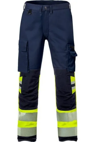HI VIS Stretchhose 127731-171 Gr.C58 Gelb/Marine - Arbeits- & Schutzkleidung mit Stretcheinsätzen für optimale Bewegungsfreiheit, CORDURA®-verstärkte Knietaschen und hohe Sichtbarkeit für Sicherheit im Job.
