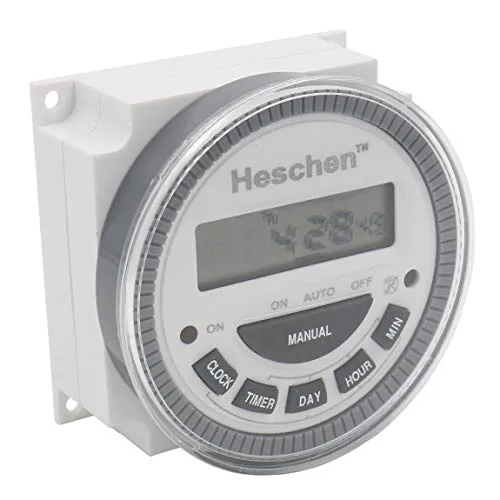 Heschen Digital LCD Power wöchentlich programmierbarer Timer Relaisschalter, TM-619-4, CN304, DC12V, 16Amp, SPST, 4 Pin