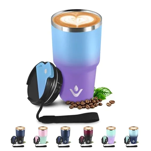 JAPORIA Thermobecher Isolierbecher, 600ml Hochwertiger Edelstahl Travel Mug, Doppelwandig Vakuum isoliert Kaffeebecher, Auslaufsicher Kaffeetasse mitDeckel,Kaffeebecher to Go für Camping, Büro