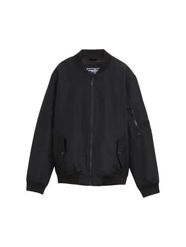 TOM TAILOR Alexa Straight Jeans, Black Denim, 29/30 - Hochwertige Funktionsjacke im Bomber-Style, wasser- und schmutzabweisend mit reflektierendem Print, ideal für Frühling & Herbst.