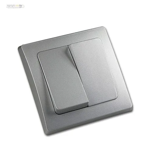 Delphi Serien-Schalter UP, Silber, 2fach, inkl. Rahmen, Unterputz Lichtschalter