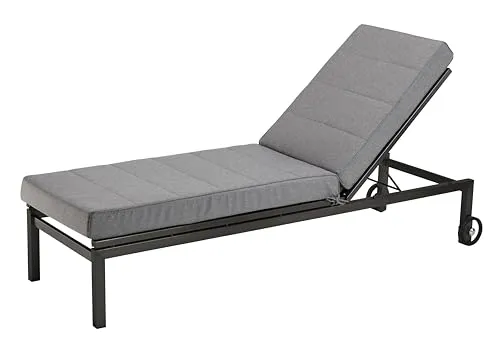 XDREAM Gartenliege Auflage, anthrazit | Hochwertige Gartenmatratze 60 x 200 cm - Auflagen, Kissen & Polster – Komfortschaum mit 10 cm Höhe für höchsten Liegekomfort. Ideal für Garten, Balkon oder als Gästematratze. Leicht zu reinigen und UV-beständig.