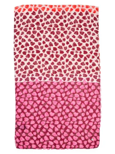 Codello Modeschal mit Herzmuster in Rot - Stylischer Codello Schal mit modernem Herzmuster, aus 100% Polyester gefertigt. Ideal für jedes Outfit und perfekt für die Übergangszeit. Pflegehinweis: Handwäsche.
