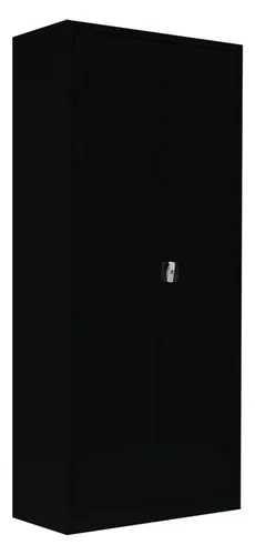 Lüllmann Aktenschrank schwarz - abschließbarer Büroschrank 180x80 cm - Robuster Metallschrank mit 4 höhenverstellbaren Fachböden und 2-Wege-Schubstangenzylinderschloss für höchste Sicherheit. Ideal für die flexible Nutzung im Büro.