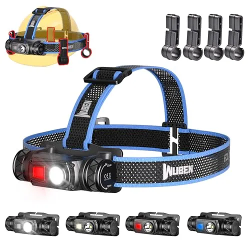WUBEN H1 Pro Stirnlampe - 1200 Lumen LED wiederaufladbar - Stirnlampen für Outdoor-Aktivitäten, 11 Modi, IP68 wasserdicht und mit USB-C Schnellladung für maximale Helligkeit und lange Laufzeit.