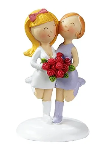 Hobbyfun Hochzeitspaar Frauen Hochzeit Figur Deko Brautpaar Frau 9 cm
