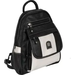 Cityrucksack Damen schwarz-weiß (15119) – Ideal für Alltag und Reisen